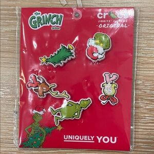 CROCS Grinch Jibbitz Charms Set - Festive Colors, NWT